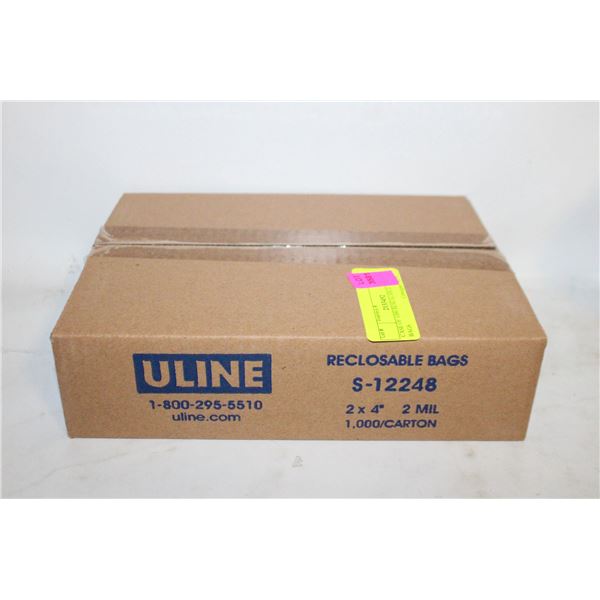CASE OF 1000 RESEALABLE PLASTIC BAGS