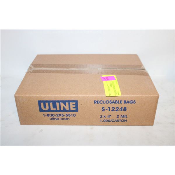 CASE OF 1000 RESEALABLE PLASTIC BAGS