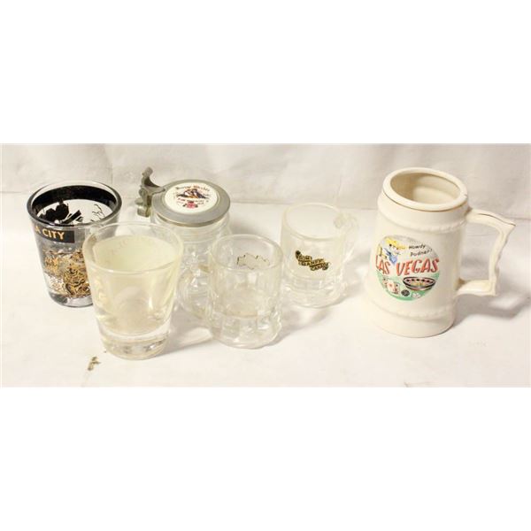 LOT OF VARIOUS MINATURE BEER MUGS AND SHOT