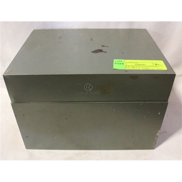 VINTAGE WILSON STATIONARY  FILE BOX METAL WITH