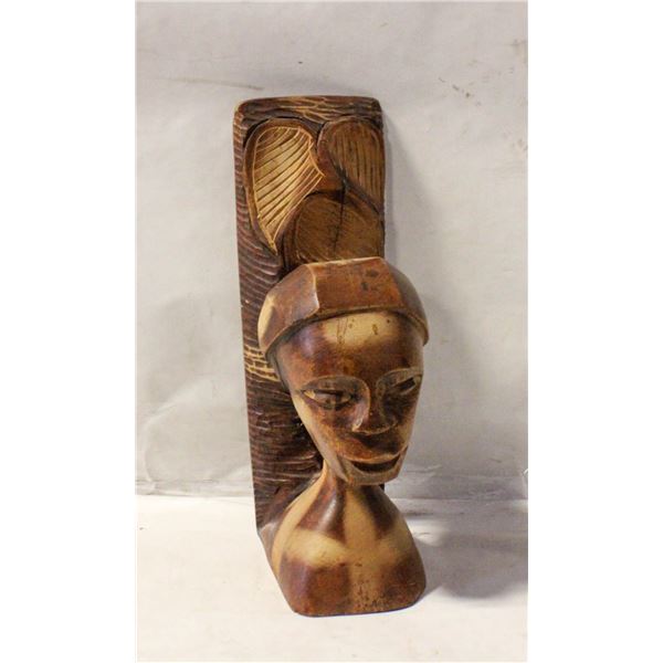 VINTAGE HAND CARVED NATIVE BUST