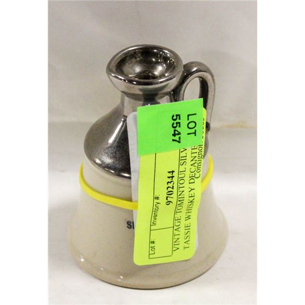 VINTAGE TOMINTOUL SILVER TASSIE WHISKEY DECANTER