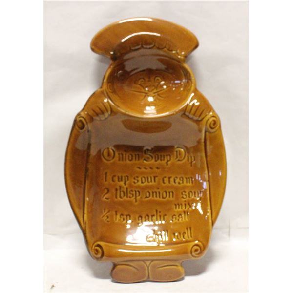 VINTAGE CALIFORNIA POTTERY ONION SOUP PLATTER