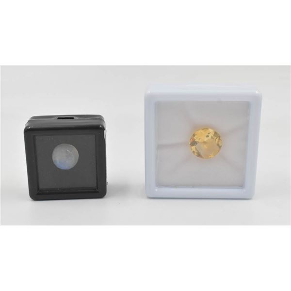 #308-NATURAL LEMON QUARTZ 4.79 & MOONSTONE 4.5CT