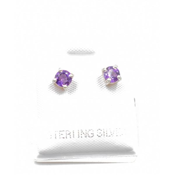 #04-NATURAL AMETHYST STUD EARRINGS