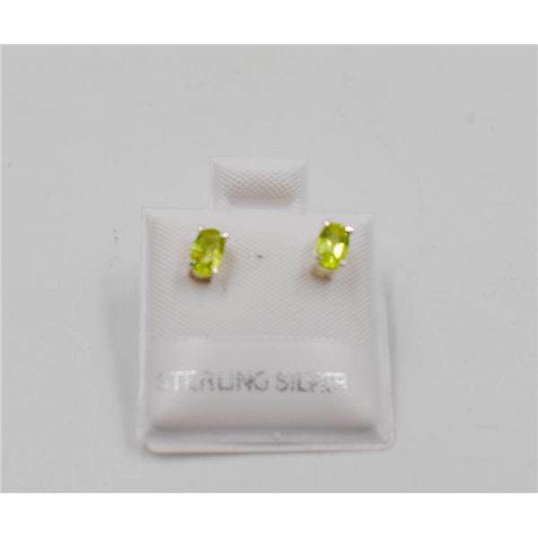#37- NATURAL GREEN PERIDOT STUD EARRINGS
