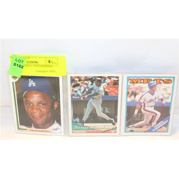 LOT OF 3 DARRYL STRAWBERRY CARDS
