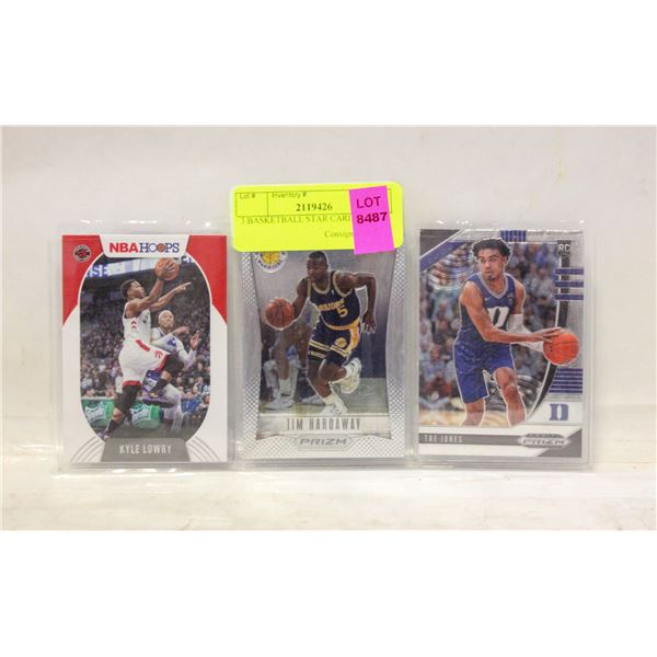3 BASKETBALL STAR CARDS