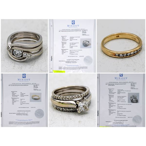 FEATURED: MURADOV APPRAISED LADIES FINE GOLD RINGS
