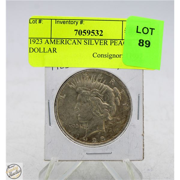 1923 AMERICAN SILVER PEACE DOLLAR