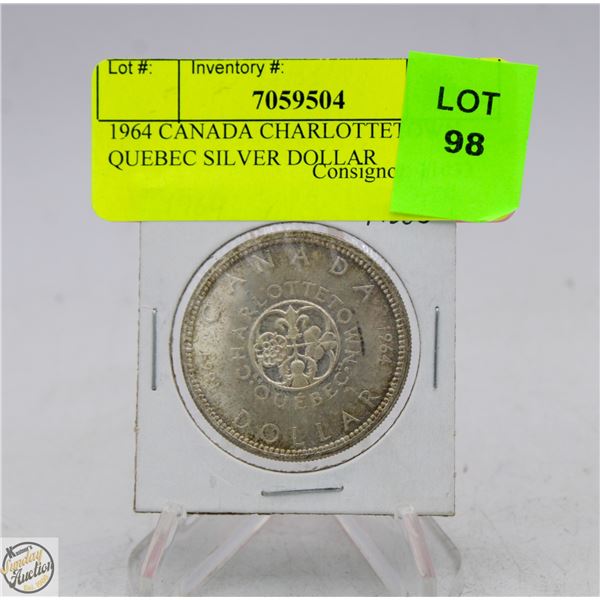 1964 CANADA CHARLOTTETOWN QUEBEC SILVER DOLLAR