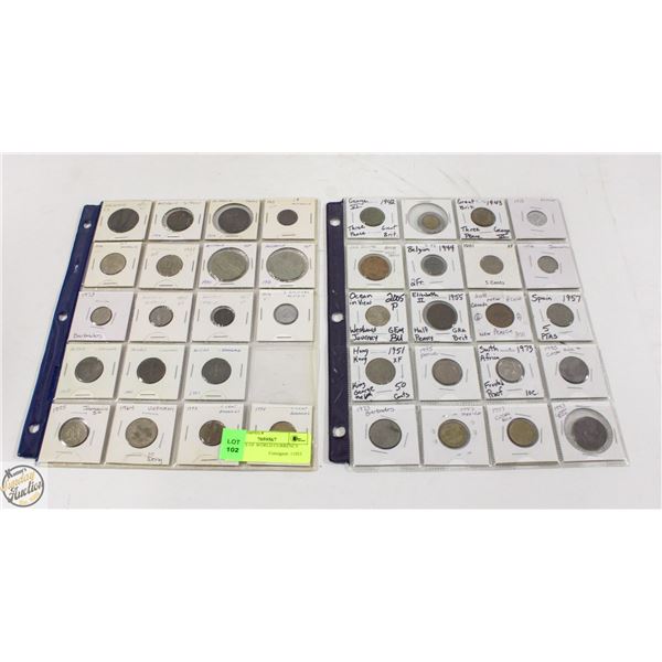 2 SHEETS OF WORLD CURRENCY