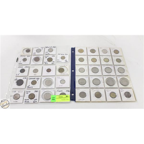 2 SHEETS OF WORLD CURRENCY