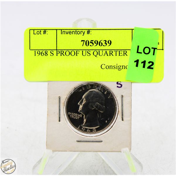 1968 S PROOF US QUARTER