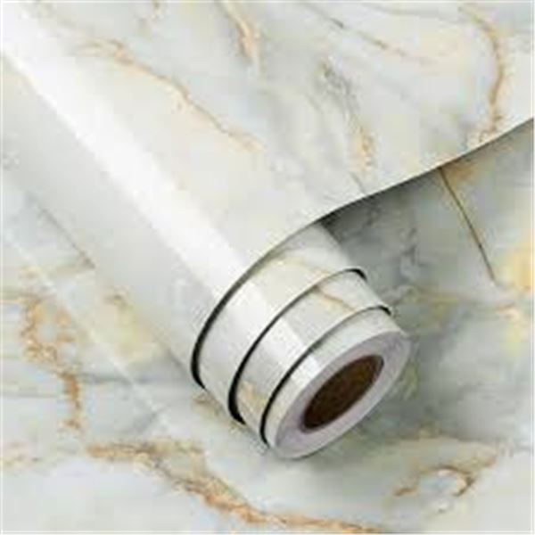 NEW FUNSTICK 90CM X 5M WHITE MARBLE CONTACT PAPER