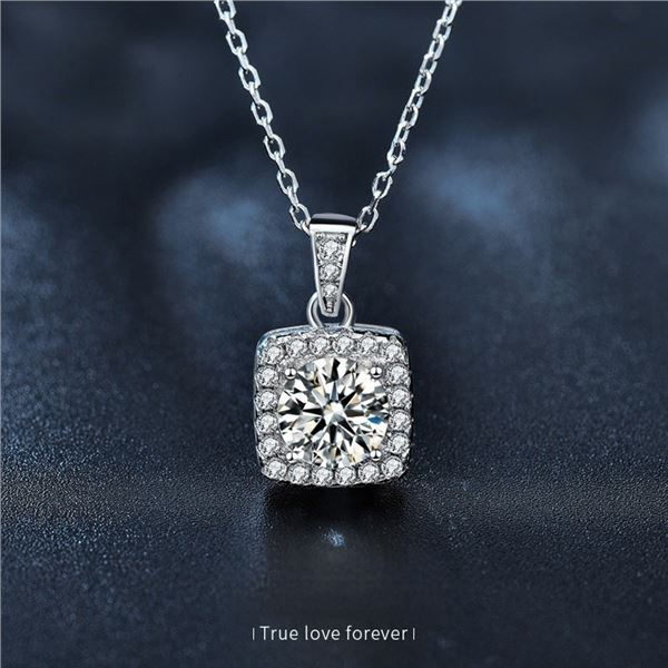 1 CT GRA CERTIFIED ROUND BRILLIANT 925S NECKLACE