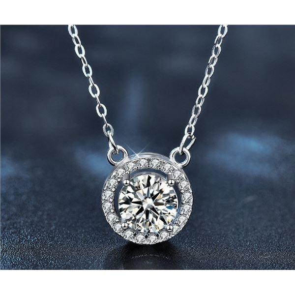 1 CT GRA CERTIFIED ROUND BRILLIANT 925S NECKLACE