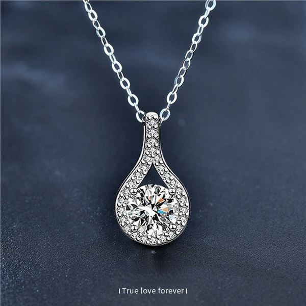 1 CT GRA CERTIFIED ROUND BRILLIANT 925S NECKLACE