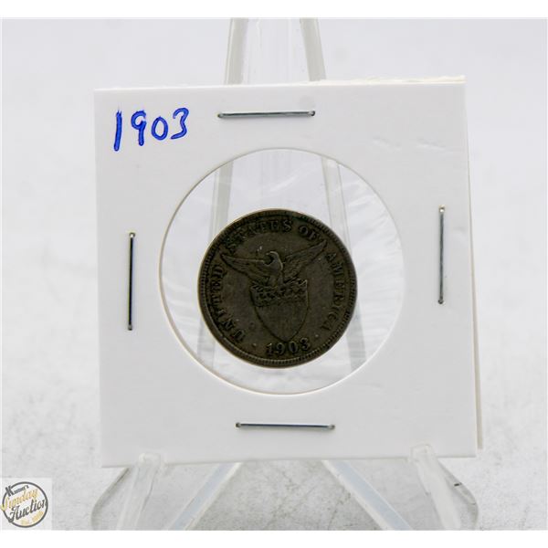 1903 USA PHILIPPINES 5 CENTAVOS COIN