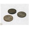 Image 2 : 1943-44 LOT OF 3 SILVER WWII USA 5 CENTS COINS