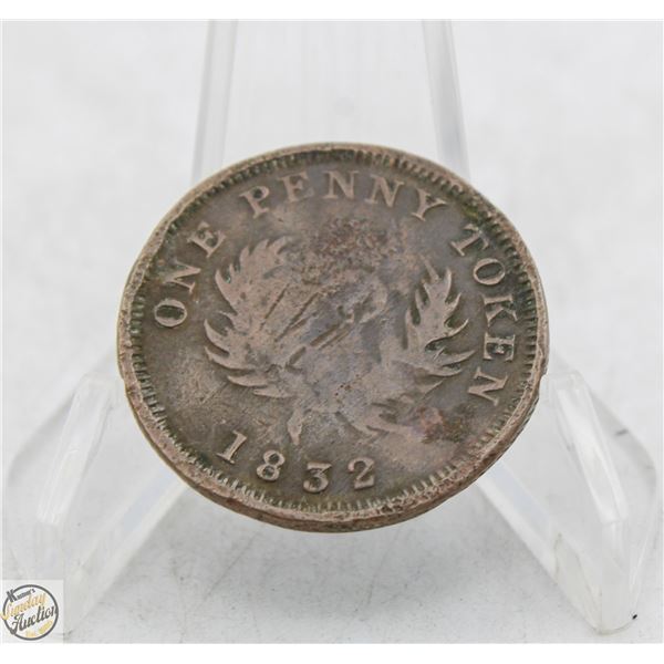 1832 PROVINCE OF NOVA SCOTIA 1 PENNY TOKEN