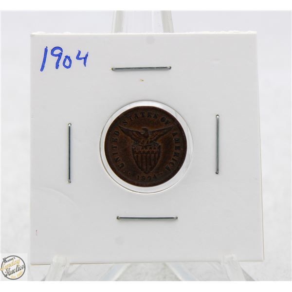 1904 USA PHILIPPINES HALF CENTAVO COIN