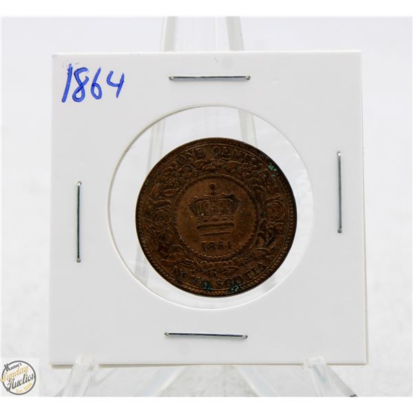 1864 NOVA SCOTIA ONE CENT COIN