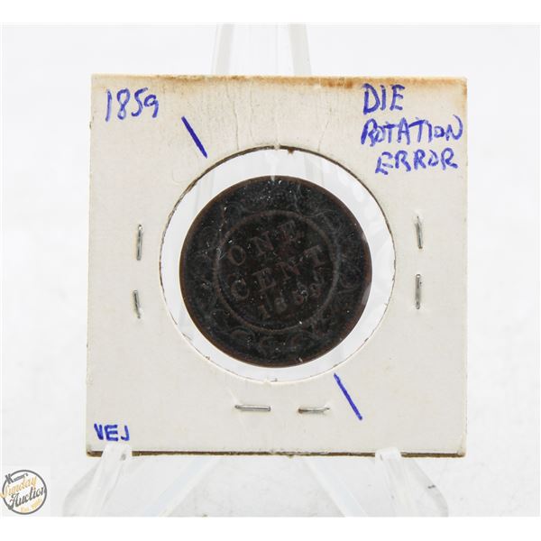 1859 "DIE ROTATION ERROR" CANADA LARGE