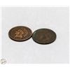 Image 1 : 2 OLD 1901 USA INDIAN HEAD PENNIES