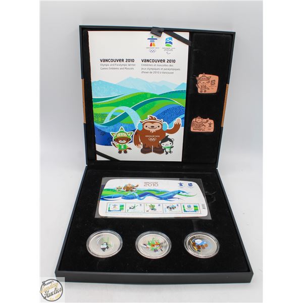 2010 COMMEM. 50c COINS/STAMP/PINS OLYMPIC SET