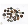 Image 1 : BAG OF VARIOUS OLD & WORN WORLD COINS ETC.