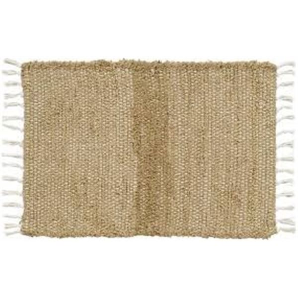 NEW BURLAP NATURAL CHINDI/RAG RUG 20 X 30"