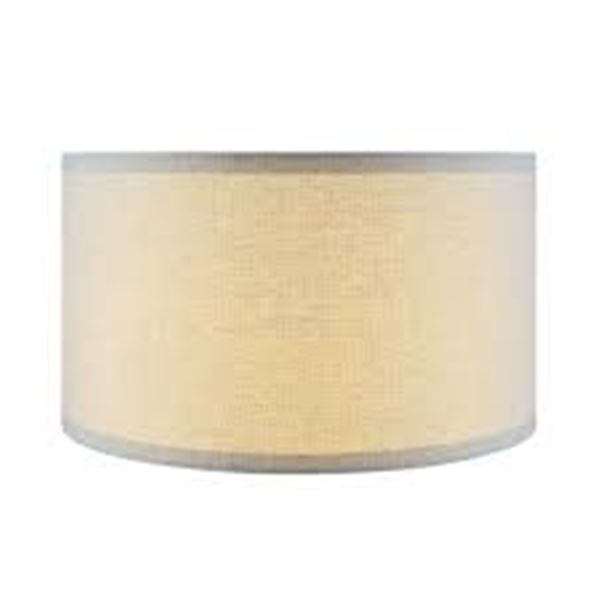NEW KD LAMP SHADE DRUM HARDBACK OATMEAL 16X16X9"