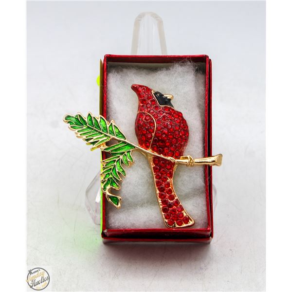 NEW RED RHINESTONE NORTHEN CARDINAL