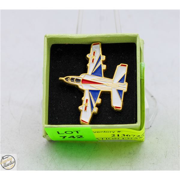 NEW AVIATION ENAMEL AIRPLANE BROOCH BLUE