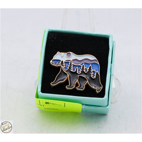 NEW BEAR ENAMEL BROOCH ENAMEL
