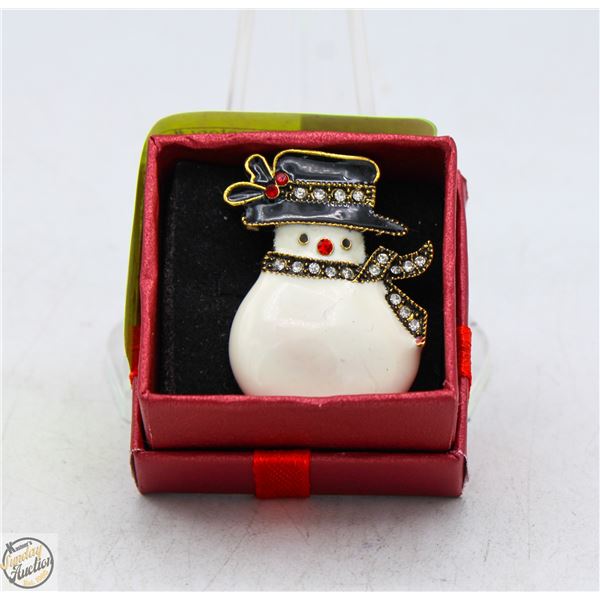 NEW CHRISTMAS SNOWMAN ENAMEL AND