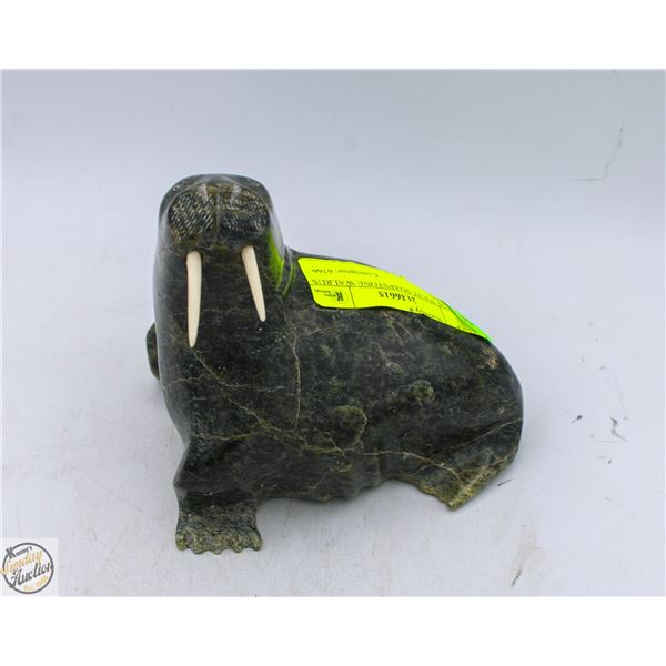 LARGE INUIT SOAPSTONE WALRUS FIGURE