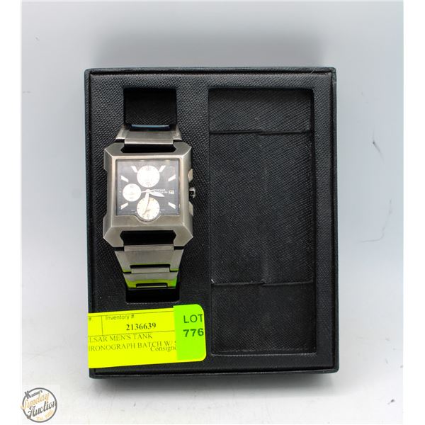 PULSAR MEN'S TANK CHRONOGRAPH BATCH W/ STEEL