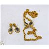 Image 1 : VINTAGE NECKLACE & MATCHING EARRINGS SET