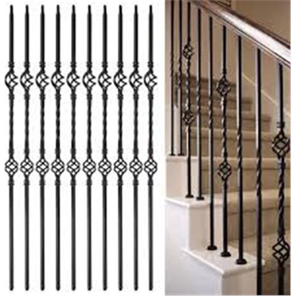 NEW MUZATA 10PC 44" HOLLOW IRON BALUSTERS