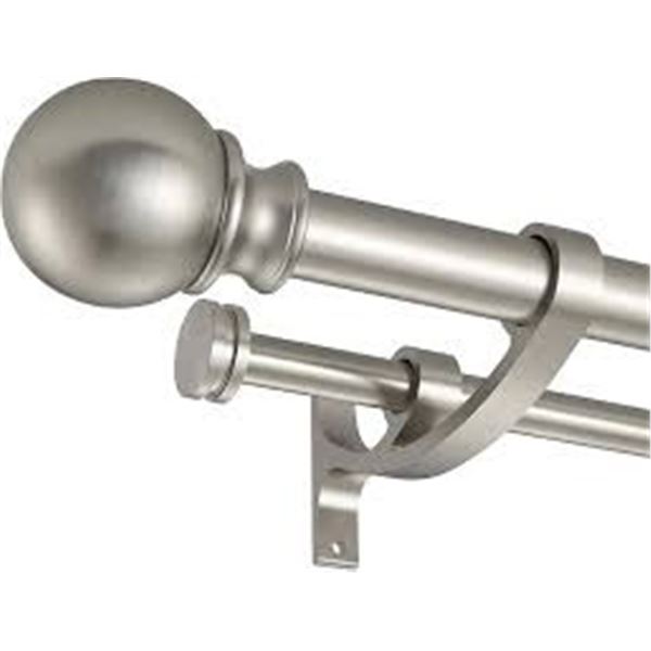 NEW LWIIOM DOUBLE CURTAIN RODS 28-48" BRONZE