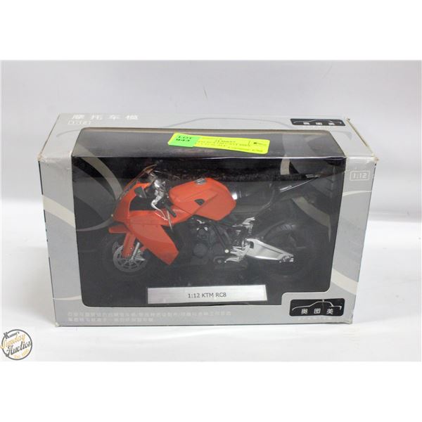 NEW KTM RC8 DIECAST BIKE MODEL, 1/12 SCALE
