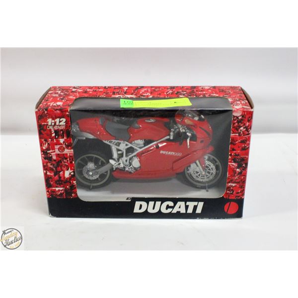 NEW DUCATI 999 DIECAST BIKE MODEL, 1/12 SCALE