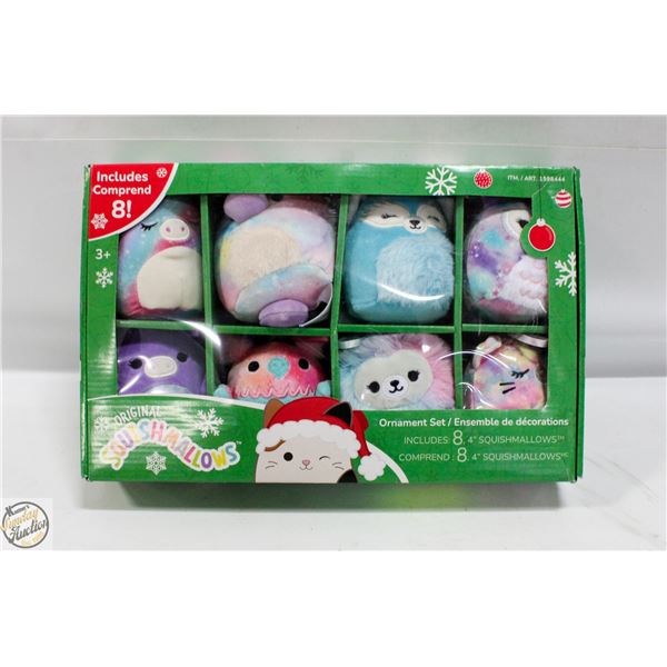 NEW 8PK 4" SQUISHMALLOWS STUFFIE ORNAMENTS