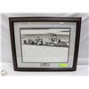 Image 1 : FRAMED VINTAGE FARMING EQUIPMENT SCENE PRINT