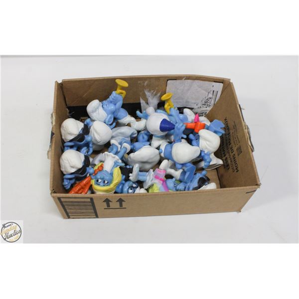 BOX OF 15 VINTAGE SMURF FIGURES