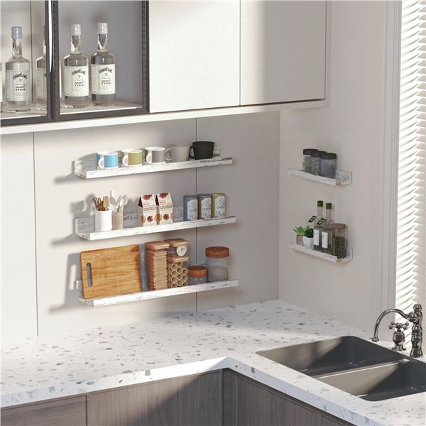 BRAND NEW LYEASW 24" WHITE FLOATING SHELVES 5 SET