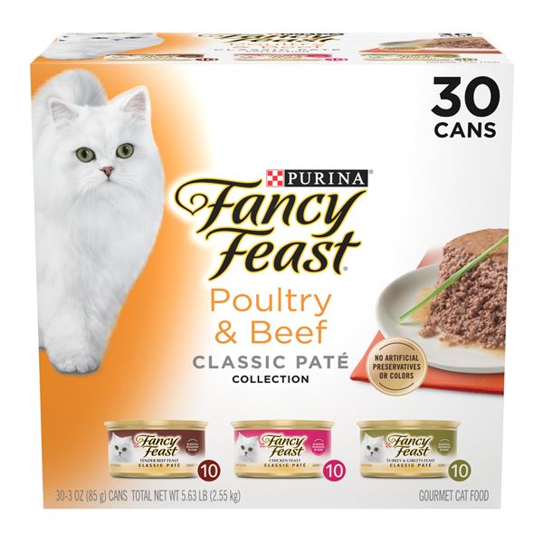 NEW 30 X 3OZ PURINA FANCY FEAST POULTRY & BEEF