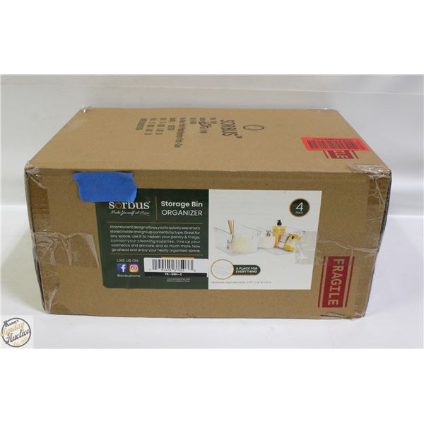 BRAND NEW SORBUS 4PK STORAGE BIN ORGANIZER